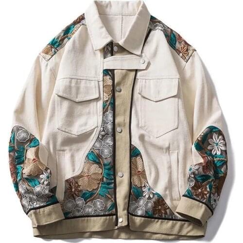 Womens denim jacket Spring American Tide Brand Embroidery Stitching Baseball Uniform Couple Loose Tooling Jacket Casual Jacket