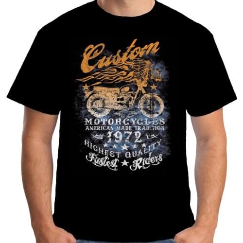 2019 Hot Sale 100% Cotton Mens Premium T-Shirt American American Motorcycles Custom Motorcycles Biker A17780 Tee Shirt