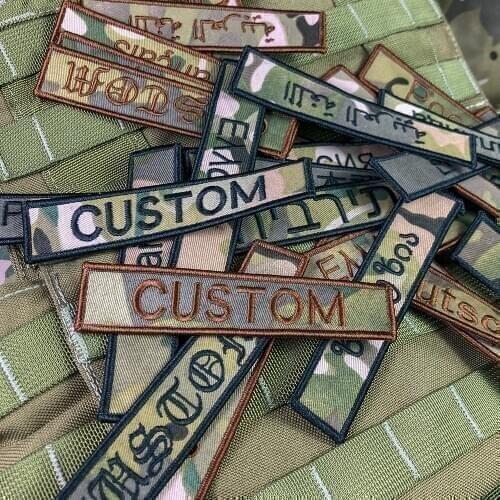 Multicam Custom Patch Name Tape Hook and Loop Frame Embroidery Multi Font Text Color Hebrew Cyrillic Russia Spain France Greece