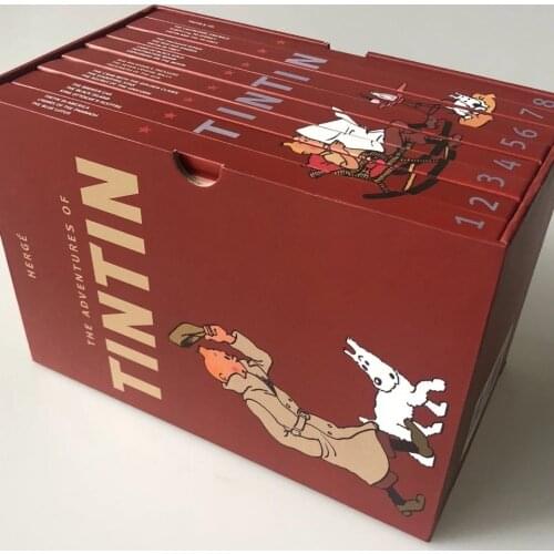 1-8 Full Set The Adventures of Tintin Set Childrens English Story Book High Quality English Picture Books Kids Festival Gift