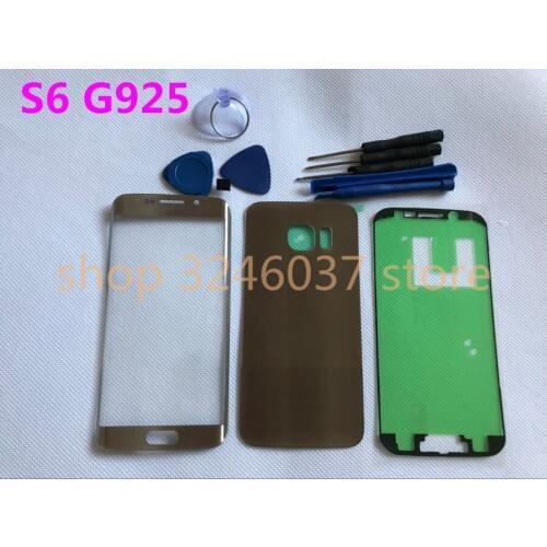 Original Full Housing Battery Cover Back Glass+front Touch glass Replacement Parts For Samsung Galaxy s6 edge G925 G925F+tools
