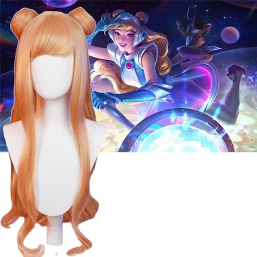Luxanna Crownguard LOL Lux The Lady of Luminosity Cosplay Wig Heat Resistant Synthetic Long Orange Hair