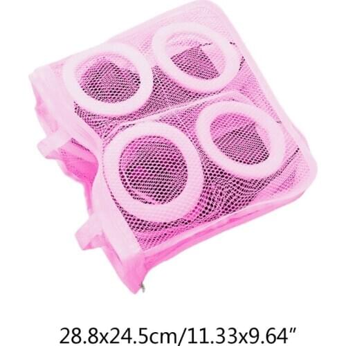 Practical Laundry Clothes Shoes Organizer Mesh Tote Bag Dry Shoe Home Portable 53CA