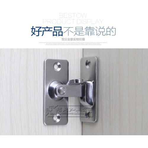 Stainless steel 90 degree Right angle buckle/hook lock/bolt,For sliding door,Mini but strong,Surface mounting,Hardware Locks