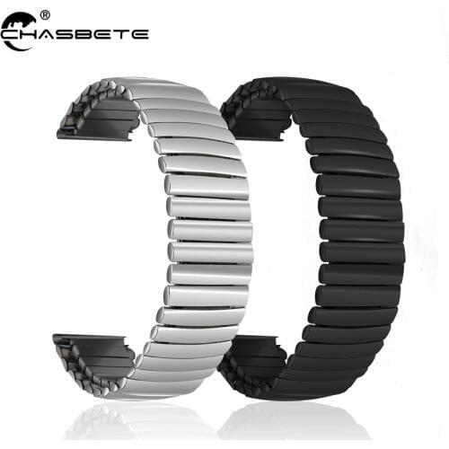 Stainless Steel Watch Band 12mm 14mm 16mm 18mm 20mm 22mm 24mm Elastic Strap Loop Wrist Expansion Belt Strech Bracelet black