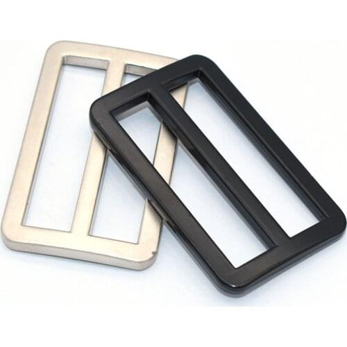 Silver Metal Belt Buckle Double Bar Buckle 37mm Adjuster Buckle Rectangle Purse Buckles for straps Replacement Handbag webbing