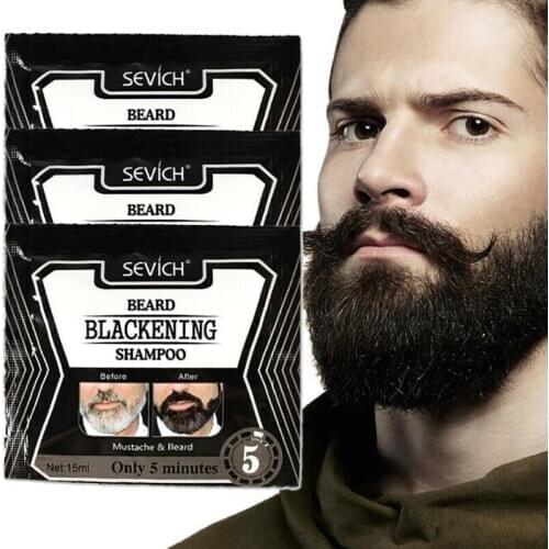 5Mins Blackening Beard Shampoo Dye Beard Into Black Coloring Grey Removtb Natural Beard Care