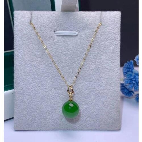 SHILOVEM 18k yellow gold Natural green Jasper pendants no necklace classic fine Jewelry women gift new 10*10mm mymz10106682by