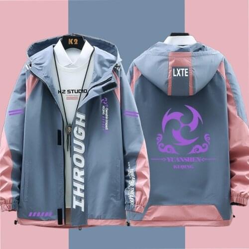 Game Genshin Impact Keqing Cosplay Hooded Sweatshirt Coat Loose Autumn New Men Women Student Harajuku Zipper Jacket Tops suits