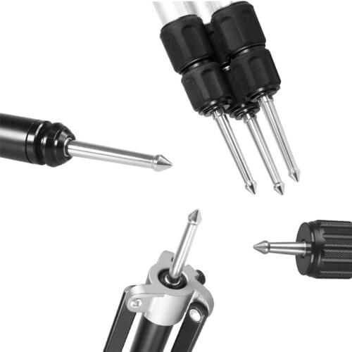 3/8 , 1/4 and M8 screw interfaceTripod screws,foot stainless steel, iron nails, field can be inserted into the soil support