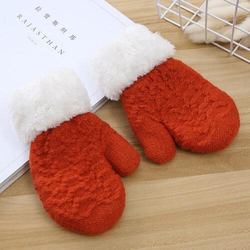 New Arrival Baby Autumn Winter Knitted Warm Gloves Girls Boys Infants Patchwork Outdoor Mittens Wool Gloves