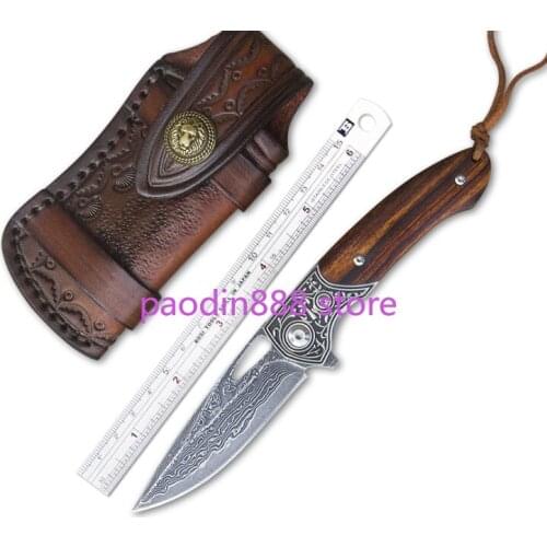 High Hardness Folding Pocket Knife VG-10 Damascus Blade Ball Bearing Camping Hunting Survival Tactical Knives EDC Multi Tools
