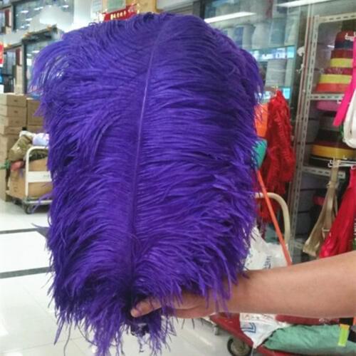 High quality 10PCS Thick pole ostrich feather purple ostrich plumage 55-60cm / 22-24 inches plume artware performing decorations