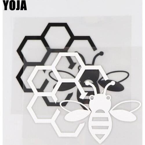 YOJA 12.1×9.5CM Vinyl Pattern Honeybee Flying Animal Originality Decal Car Sticker Black/Silver 19C-0032