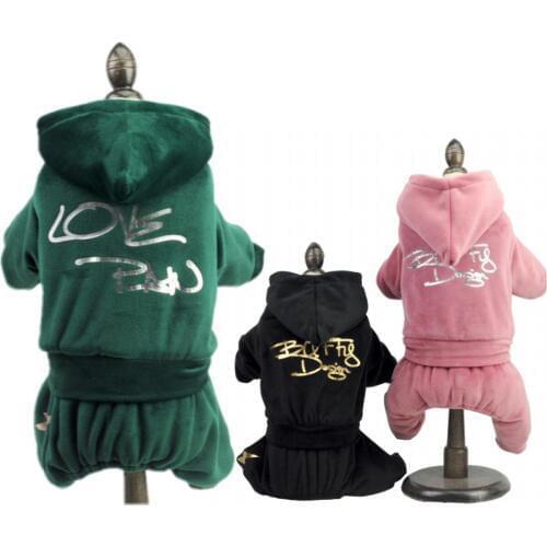 Winter Warm Pet Dog Clothes Overalls Soft Velure Dogs Jumpsuit Small Pet Dog Coats Dog Outfit For Small Pets Fleece Inside XS-XL