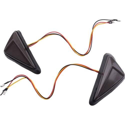 1 Set DC 12V Triangle Motorcycle Amber White LED Turn Signal DRL Blinker Lights Universal
