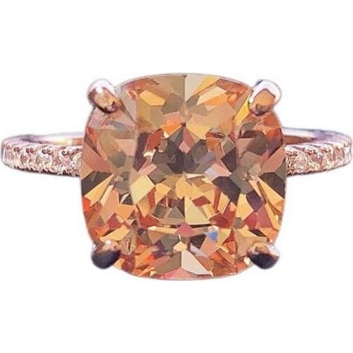 100% 925 Sterling Silver Morganite Gemstone Wedding Engagement Romantic Cute Rose Gold Rings Fine Jewelry