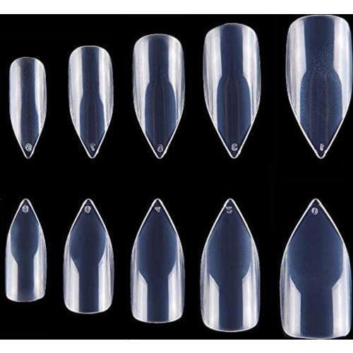 100 Bags Stiletto Nails Almond Nails Full Cover Artificial Nails 500 PCS 10 Sizes For DIY Nail Art And Nail Salons Wholesale