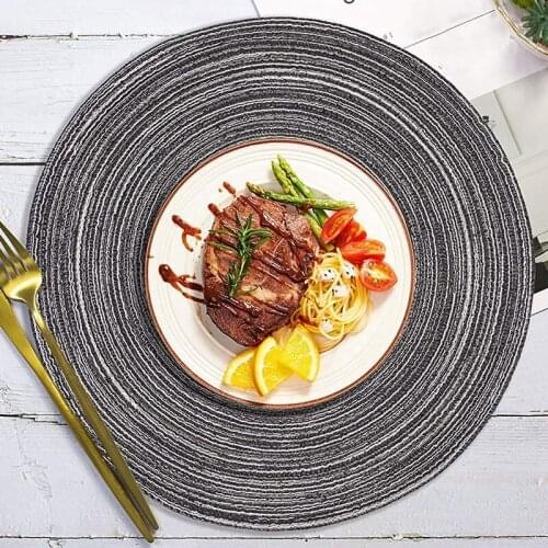 12 PCS Round Placemats and Coasters Set 15 inchX15 inch 4.33 inchX4.33 inch