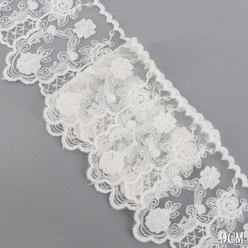 80yards White Lace Ribbon DIY Bra Underwear Accessories Skirt Curtain Laces Ornament Sleeve Cotton Lace Trim 9cm Width