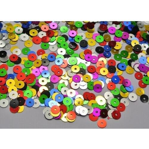 8000 Mixed Color 5mm Flat Round loose sequins Paillettes sewing Wedding craft