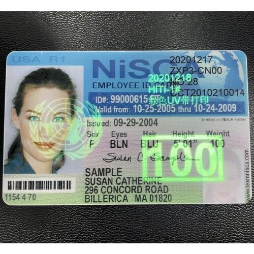 800015-UV Green Anti-counterfeit invisible UV ribbon clear 1000prints for Zebra PVC ID card printers P310 P330i P430i