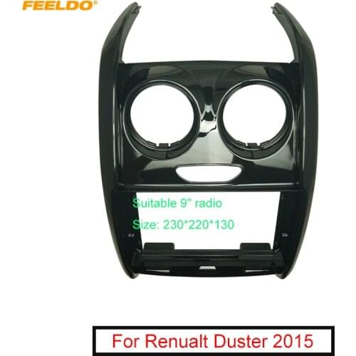 Car 2Din Audio Face Plate Fascia Frame For Renault DUSTER 2015 9" Big Screen CD/DVD Player Panel Dash Mount Kit