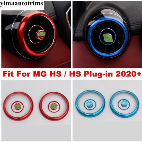 Car Front AC Air Outlet Conditioning Vent Ring Decoration Cover Trim Red / Blue Metal Accessories For MG HS / Plug-in 2020 2021