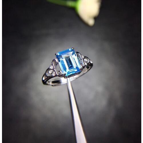 Natural Topaz Ring 925 Silver Sapphire Blue Sapphire new product updated every day to focus on shopkeepers