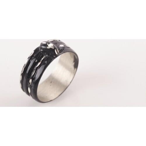 UM US JEWELRY Black Color Unisex Ring