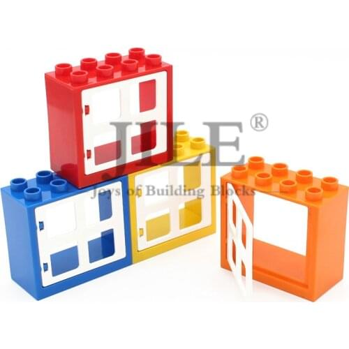 Moc Big Size Building Blocks Brick Window Frame with Four Panes House 61649 2206 Large Particles Compatible City Street View