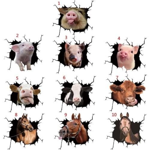 Cute Animal Pattern Stickers Personalized Design Car Door Window Exterior Body Wall Floor Decorative Stickers