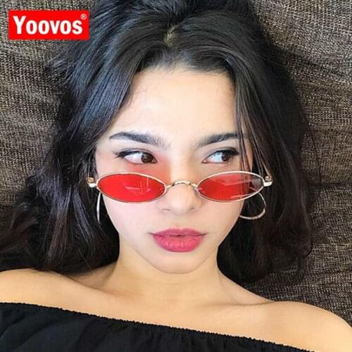Yoovos Fashion Retro Sunglasses Women Male Vintage Oval Metal Men Round Sun Small Frame Glasses Eyewear Female Gafas De Sol