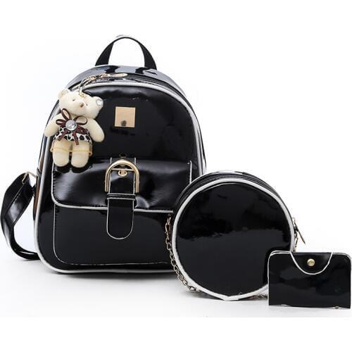 Fashion Women Backpack for Teenagers Girls Female Leather Schoolbag Shoulder Bags Ladies School Travel Back pack Black Backpacks