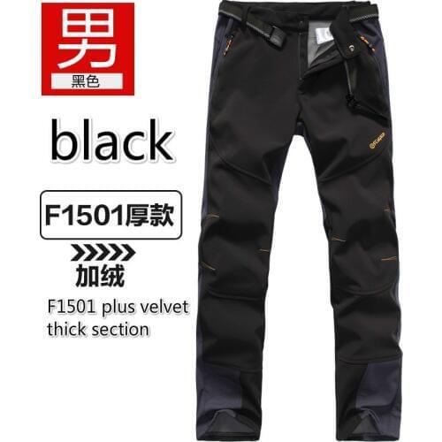 Male Camping Hiking Winter Outdoor Sport Pants Warm Waterproof Plus thick velvet Windproof Fishing Pants Women Mountain Climbing