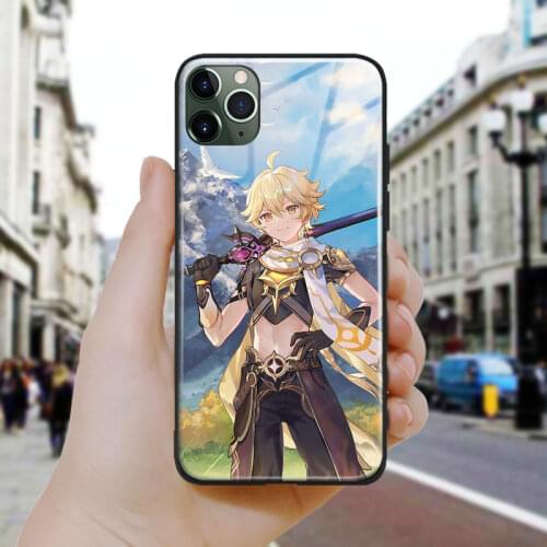 Aether Genshin impact art Soft Silicone Glass Phone Case Cover Shell For iPhone SE 6 6s 7 8 Plus X XR XS 11 12 Mini Pro Max