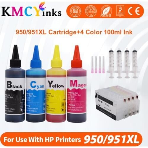 KMCYinks 950 951 950XL 951XL Refill Ink Kit For HP 8100 8600 8620 251dw 276dw Inkjet Printer Ink Cartridge With Auto-Reset chips