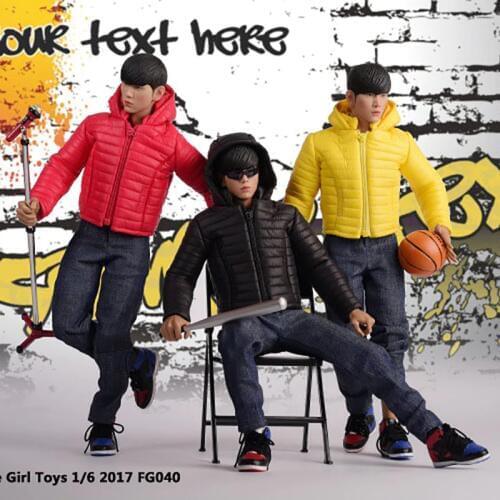 1/6 Scale Male Clothing Set Fire Girl Toys FG040 Down Jackets Coat Clothes Suit Black/Yellow/Red Fit 12 Inch Body Action Figure