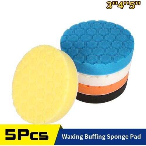 5Pcs Set Car Waxing Buffing Sponge Pad 3/4/5/ Inch Auto Care Repair Tools Wave Point Diamond Polishing Disc