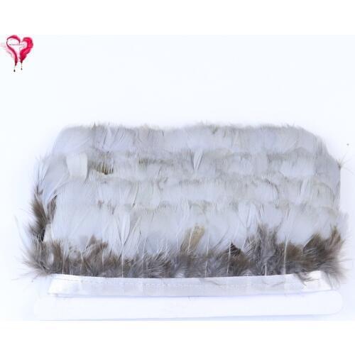 Real Pheasant Feathers Trims Wedding Costume Clothing Sewing Accessory Width 2-5 CM Chicken Decorative Feathers Ribbon for Craft