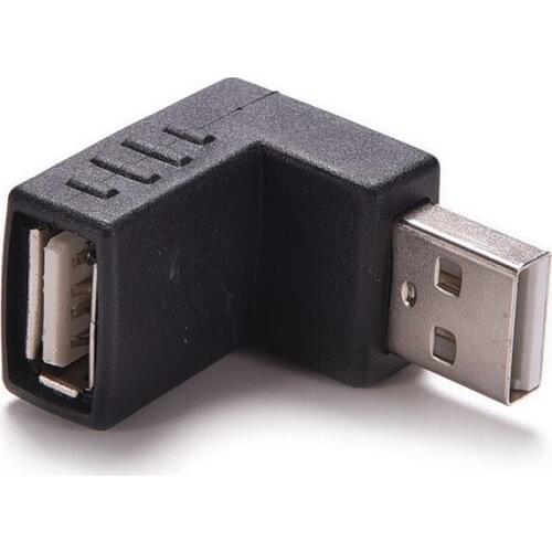 New 1/2Pcs USB 2.0 Up Right Angle Adapter Angle 90 Degree USB 2.0 A Male Female Adapter Connecter For Laptop PC