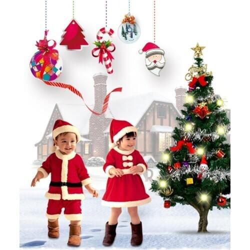 New childrens Christmas costumes Santa Claus boys and girls Christmas costumes