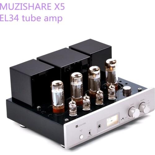 New MUZISHARE X5 EL34 tube amplifier vacuum tube vacuum tube combination high-power fever audio power amplifier headphone amplif