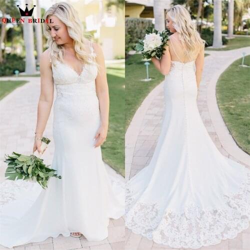 QUEEN BRIDAL Satin Wedding Dresses