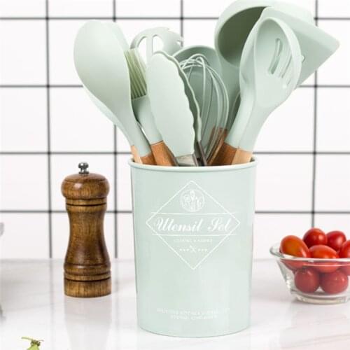 Silicone Kitchenware Cooking Utensils Set Heat Resistant Kitchen Non-Stick Cooking Utensils Baking Tools With Storage Box Tools