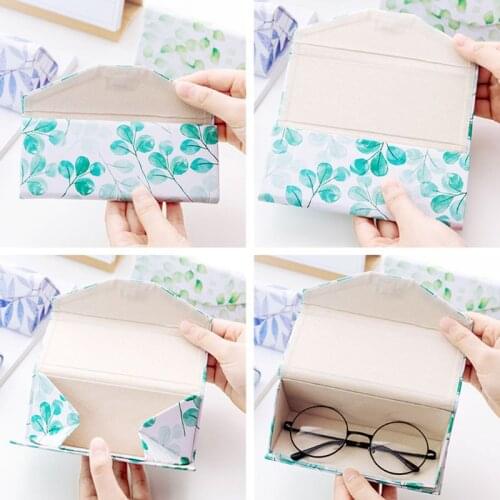 Folding Glasses Box Women Girls Small Fresh Simple Portable Students Myopia Eyeglasses Storage Boxes Sun Sunglasses Case Dropshi