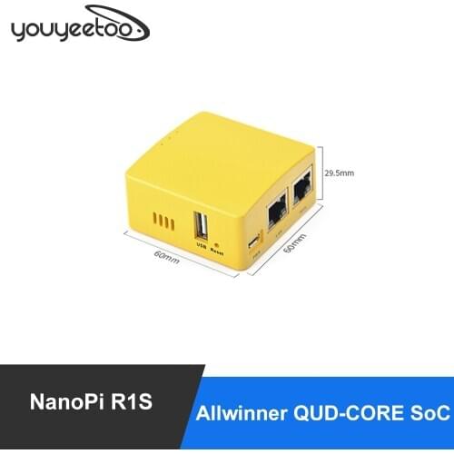 Smartfly FriendlyElec NanoPi R1S Chi H3 portable small route dual Gigabit Ethernet port 512M memory OpenWRT linux pi mini