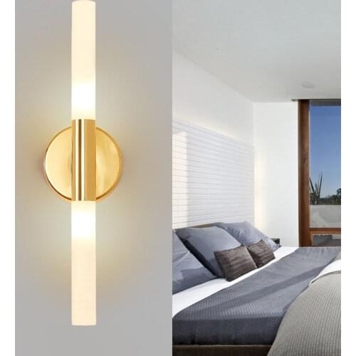 Tiooka Modern Metal Tube Pipe UP Down G9 LED Wall Lamp Bedroom Light Washroom Living room Aisle Corridor Black Golden Wall Lamp