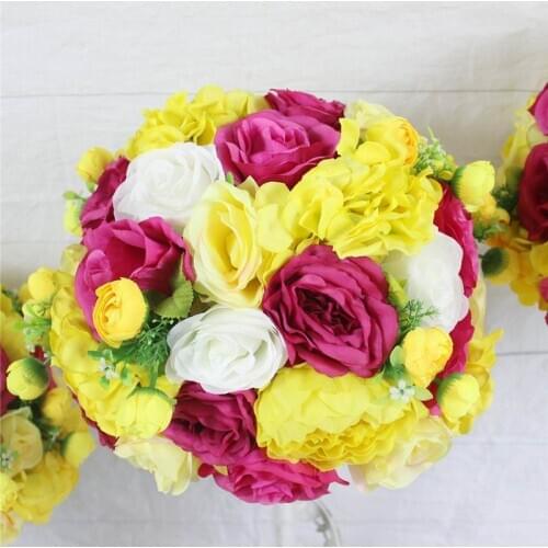 SPR yellow style wedding table flower ball artificial arch flower wall 10pcs/lot wedding table centerpiece flore arrangement