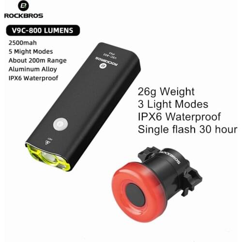 ROCKBROS Bike Light Usb Rechargeable Bicycle Light Headlight Waterproof Cycling Riding Bicycle Lamp Flashlight CyclingFront Lamp